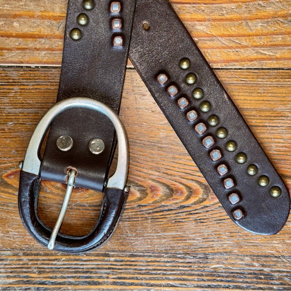 South Western Leather Belt with Rivets/Studs